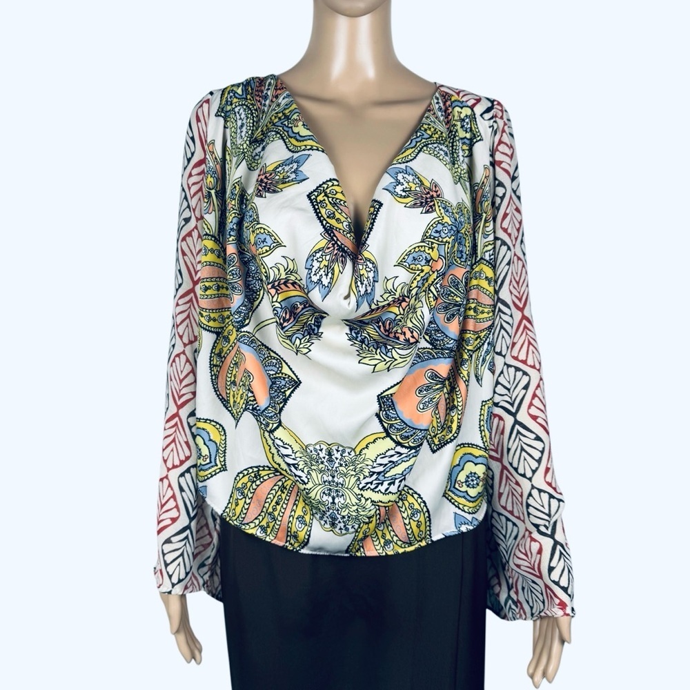 Free People Aleena Printed Long Sleeve Blouse Size S - Picture 3 of 10